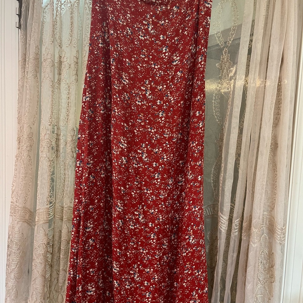 Maeve Red Floral Skirt